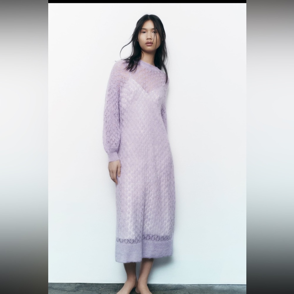 Zara pointelle knit dress LIMITED EDITION
